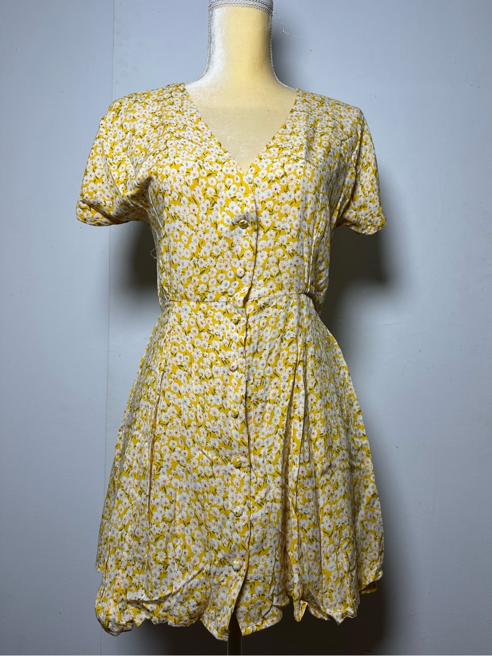 Beginning Boutique Yellow Floral Mini Dress - Size 10